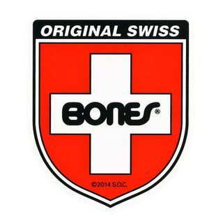 Bones Bearings Sticker Swiss Shield Red 4" x 3.25"