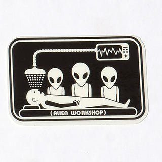 Alien Workshop Skateboard Sticker Abuction Black/White 2.75" x 1.75"