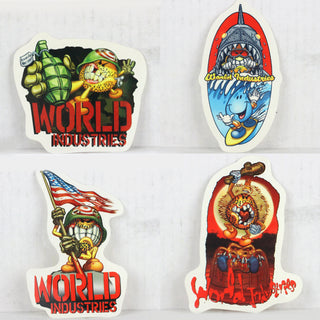World Industries Skateboard Stickers Flameboy and Wetwilly Stickers 6 Pack