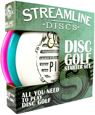 Streamline Premium Disc Golf Starter 3 Disc Set Putter Midrange Driver (Assorted)
