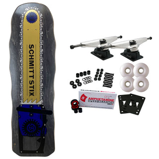 Schmitt Stix Skateboard Complete Chainsaw Black Stain 10" x 33" Old School