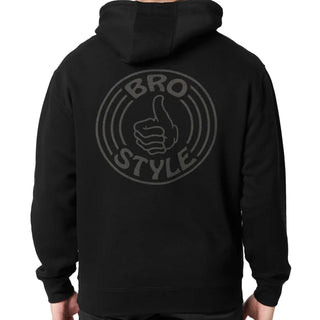 Bro Style Skateboards Hoody Circle Thumb Black