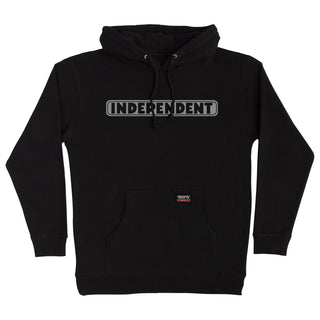Independent Skateboard Sweatshirt Bar Logo Reflective Pullover Hoody Black