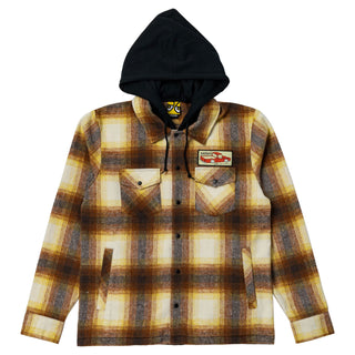 Krooked Skateboards Hoody Double OK Flannel Brown/Tan Plaid Brown