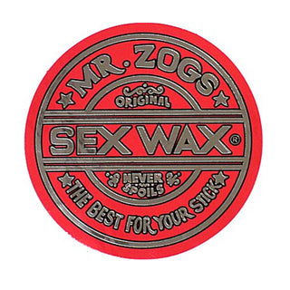 Mr. Zoggs SEX WAX STICKER 3" CIRCULAR METALLIC RED