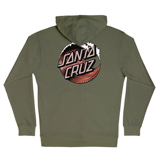 Santa Cruz Skateboards Hoody Wave Dot Zip Army w/ Rust