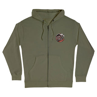 Santa Cruz Skateboards Hoody Wave Dot Zip Army w/ Rust