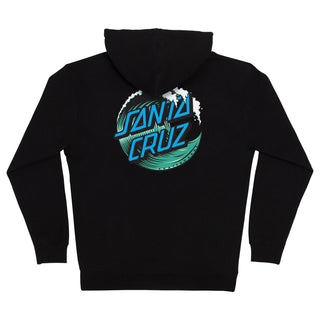 Santa Cruz Skateboards Hoody Wave Dot Zip Black/Teal