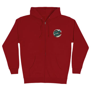 Santa Cruz Skateboards Hoody Wave Dot Zip Maroon/Tan/Teal