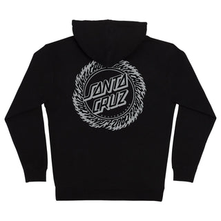 Santa Cruz Skateboards Hoody Flame Ringed Dot Zip Black