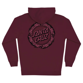 Santa Cruz Skateboards Hoody Flame Ringed Dot Zip Maroon