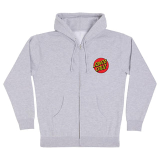 Santa Cruz Skateboards Hoody Classic Dot Zip Grey Heather