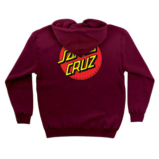 Santa Cruz Skateboards Hoody Classic Dot Zip Maroon