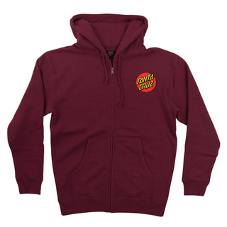 Santa Cruz Skateboards Hoody Classic Dot Zip Maroon