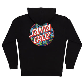 Santa Cruz Skateboards Hoody Screaming Hibiscus Dot Zip Black