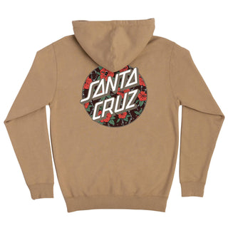 Santa Cruz Skateboards Hoody Screaming Hibiscus Dot Zip Sandstone