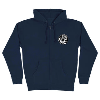 Santa Cruz Skateboard Sweatshirt Hand Dot Zip Up Hoody Navy