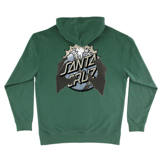 Santa Cruz Skateboard Sweatshirt Kendall End Of The Dot Zip Up Hoody Alpine Green