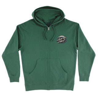 Santa Cruz Skateboard Sweatshirt Kendall End Of The Dot Zip Up Hoody Alpine Green