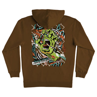 Santa Cruz Skateboards Hoody Damaged Hand Pullover Brown