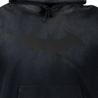 Welcome x Batman Skateboard Sweatshirt Bat Logo Sun-Fade Hoodie Black