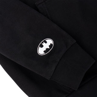 Welcome x Batman Skateboard Sweatshirt Devil Horns Pigment-Dye Hoodie Black