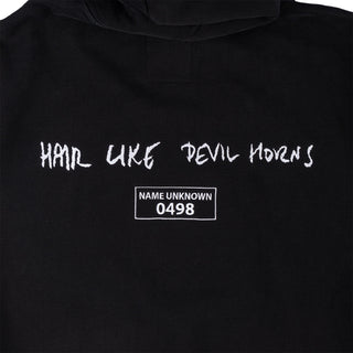 Welcome x Batman Skateboard Sweatshirt Devil Horns Pigment-Dye Hoodie Black