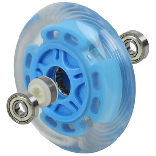 LED Scooter Wheels Set of 2 With Bearings - Blue/Clear