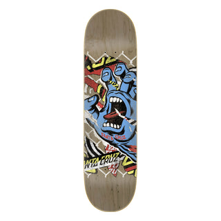 Santa Cruz Skateboard Deck Damaged Hand 8.25" x 31.8"