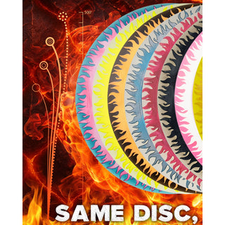 Discraft Disc Golf FuZed Line Scorch with Flame Pattern Distance Driver 11/6/-2/2 Clear with Slate Flame/Olive 173-174g
