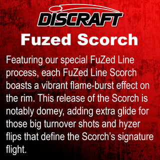 Discraft Disc Golf FuZed Line Scorch with Flame Pattern Distance Driver 11/6/-2/2 Clear with Pink Flame/Black 173-174g