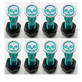 Screw City Skateboard Mounting Hardware 1" - Skull Blue