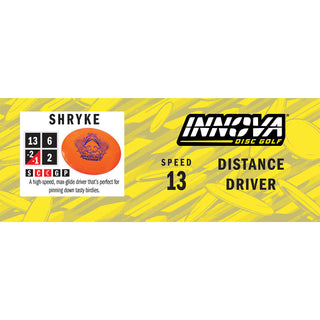 Innova Disc Golf Proto Glow Champion Shryke Distance Driver 13/6/-2/2 Glow/White 173 grams