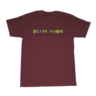 Skate Jawn Skateboard Mag Shirt Patchwork Maroon