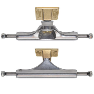 Slappy Skateboard Trucks Inverted Hollow Lights Ultra Low Kingpin 8.0" Polished/Gold/Gold