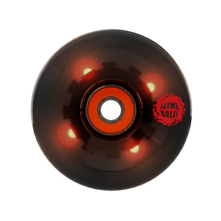 Slime Balls Skateboard Wheels 66mm Prayer Candle Light Ups 78A Transparent Black with Bronson Bearings