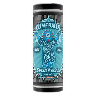 Slime Balls Skateboard Wheels 66mm Prayer Candle Light Ups 78A Transparent Black with Bronson Bearings