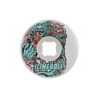 Slime Balls Skateboard Wheels 56mm Rob Roskopp Five Reissue Full Combo 97A White