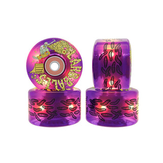 Slime Balls Skateboard Wheels 60mm Sam Hitz Light Ups 78A Purple with Bronson Bearings