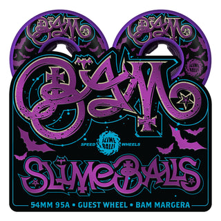 Slime Balls Skateboard Wheels 54mm Bam Margera Guest Hardline 95A Purple