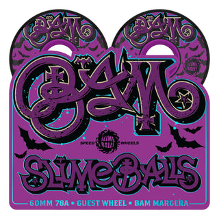 Slime Balls Skateboard Wheels 60mm Bam Margera Guest OG Slime 78A Black
