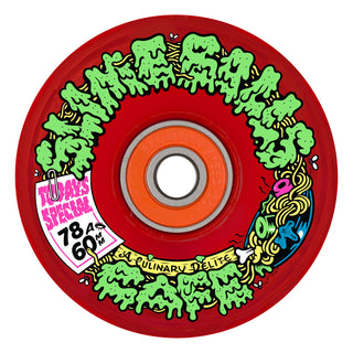 Slime Balls Skateboard Wheels 60mm Cafe Light Ups OG Slime 78A Red w/ Bronson Bearings