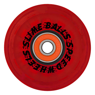 Slime Balls Skateboard Wheels 60mm Cafe Light Ups OG Slime 78A Red w/ Bronson Bearings
