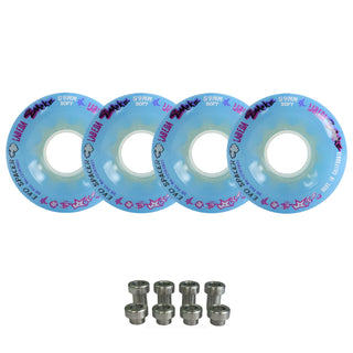 Labeda Smoke Evo Roller Hockey Wheels - Blue Soft 59mm - 4-Pack with Evo Spacers