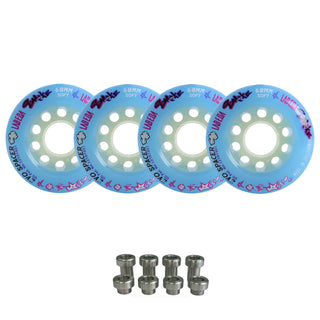 Labeda Smoke Evo Roller Hockey Wheels - Blue Soft 68mm - 4-Pack with Evo Spacers