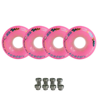 Labeda Smoke Evo Roller Hockey Wheels - Pink X-Soft 59mm - 4-Pack with Evo Spacers