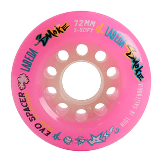 Labeda Smoke Evo Roller Hockey Wheel - Pink X-Soft 72mm - Single Wheel