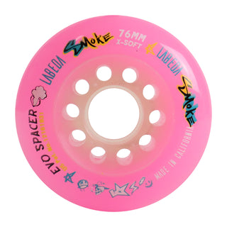 Labeda Smoke Evo Roller Hockey Wheel - Pink X-Soft 76mm - Single Wheel