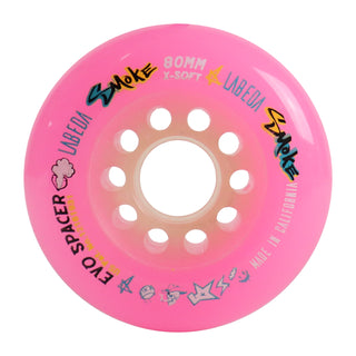 Labeda Smoke Evo Roller Hockey Wheel - Pink X-Soft 80mm - Single Wheel