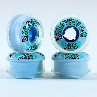 Snot Wheel Co. Skateboard Wheels 54mm X-Rays 82A Clear Blue